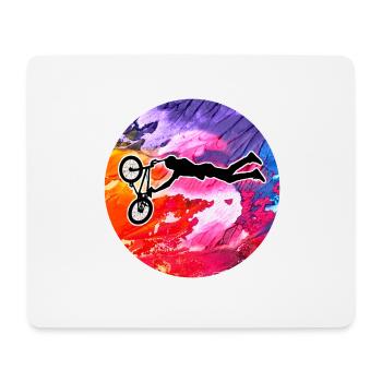 Vélo motard bmx - Tapis de souris (format paysage) - blanc - Devant