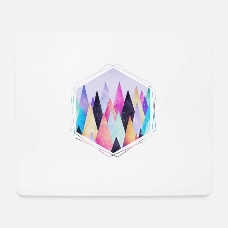Hipster Dreieck (Geometrie) Abstrakte Berge Design - Mousepad (Querformat) - Weiß