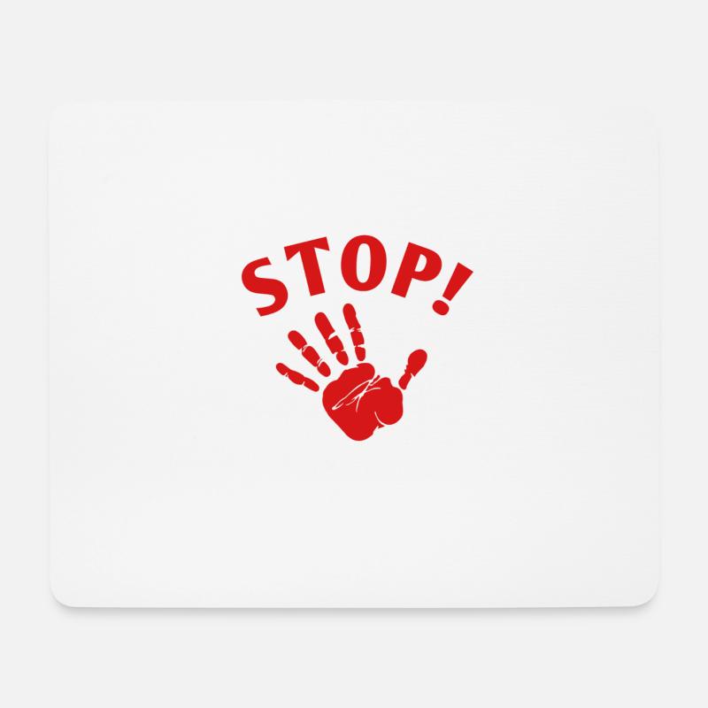 STOP! - Mousepad (Querformat) - Weiß