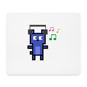 Bluebear listens to music - Mouse Pad (horizontal) - white - Front
