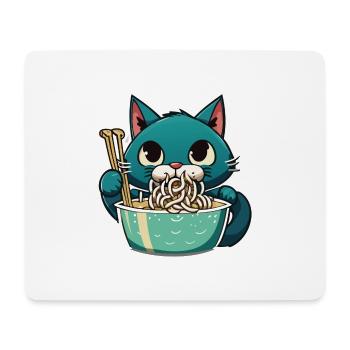 Cat Eats Instant Noldes - Mouse Pad (horizontal) - white - Front