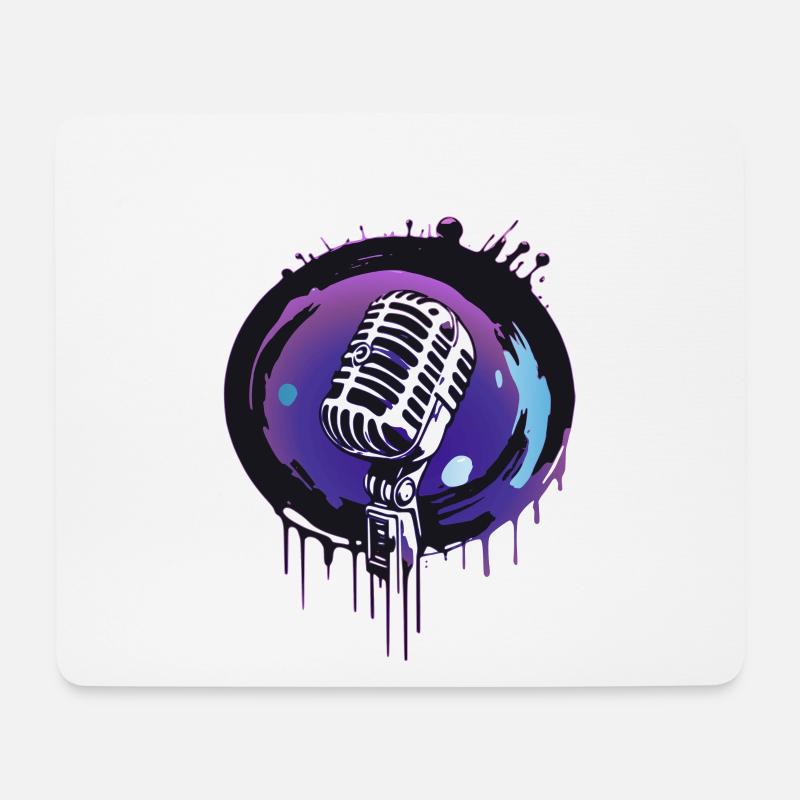 Mikrofon - Mousepad (Querformat) - Weiß