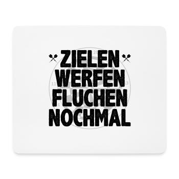 Dartsport Dart Spruch Zielen Werfen Fluchen Darts - Mousepad (Querformat) - Weiß - Vorne