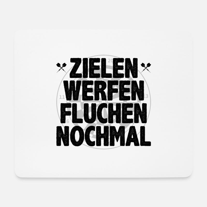 Dartsport Dart Spruch Zielen Werfen Fluchen Darts - Mousepad (Querformat) - Weiß