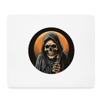 Skelett mit Umhang vor Blutmond Halloween - Mousepad (Querformat) - Weiß - Vorne