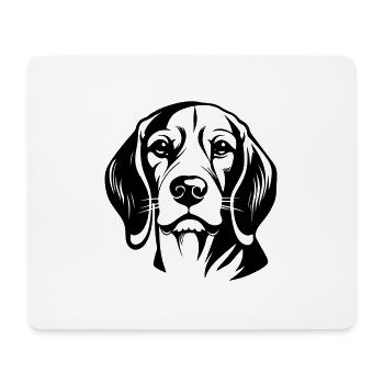 Beagle Hund Kopf - Mousepad (Querformat) - Weiß - Vorne