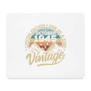 October 1945 Birthday 1945 Born October 1945 - Mouse Pad (horizontal) - white - Front