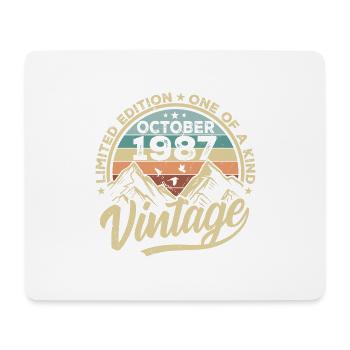 October 1987 Birthday 1987 Born October 1987 - Mouse Pad (horizontal) - white - Front
