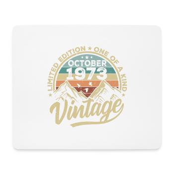 Oktober 1973 Geburtstag 1973 Geboren Oktober 1973 - Mousepad (Querformat) - Weiß - Vorne