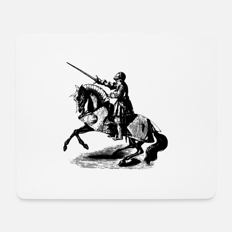 Ritter auf einem Pferd - Mousepad (Querformat) - Weiß