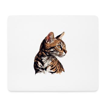 Painted Bengal Cat Portrait - Art - Mouse Pad (horizontal) - white - Front