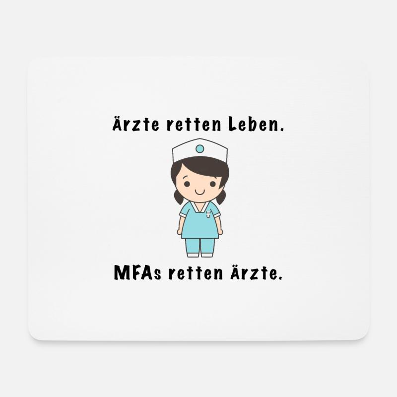 Lustiges MFA Spruchshirt – MFAs retten Ärzte - Mousepad (Querformat) - Weiß