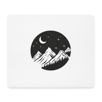 Mountain logo, round logo, starry night - Mouse Pad (horizontal) - white - Front