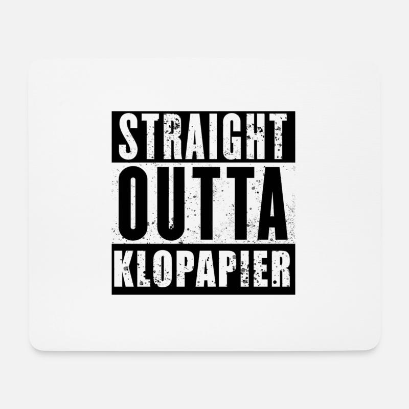 Straight Outta Klopapier - Mousepad (Querformat) - Weiß