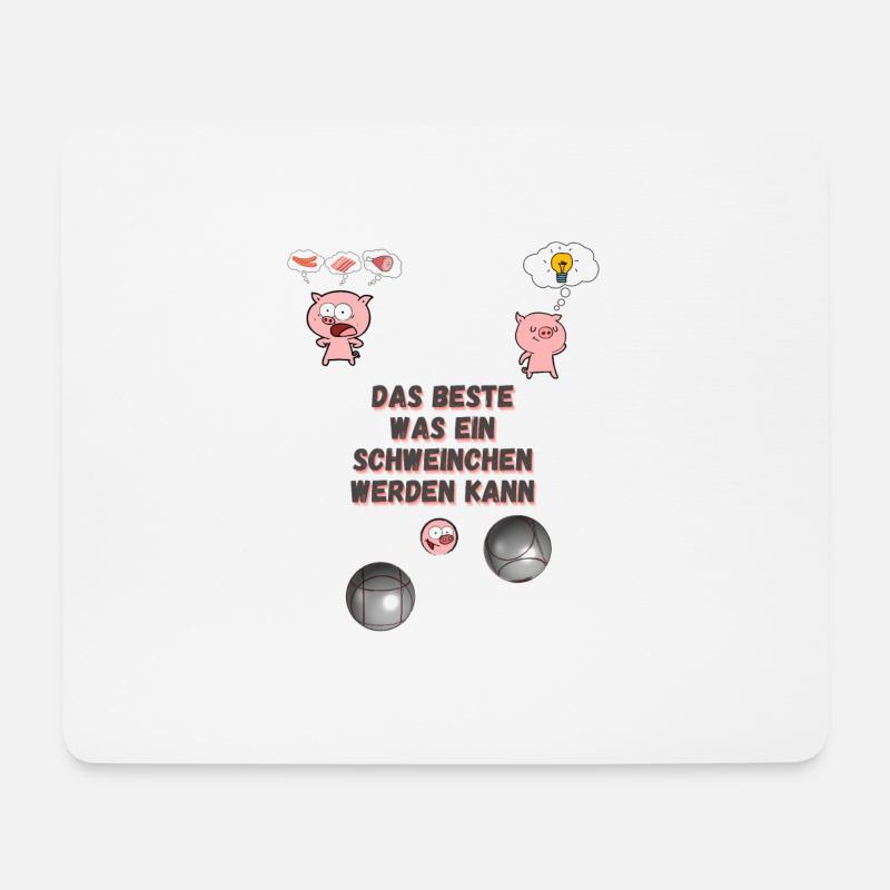 Boule schweinchen - Mousepad (Querformat) - Weiß