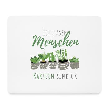 I hate people cacti are ok | Cacti Woman - Mouse Pad (horizontal) - white - Front