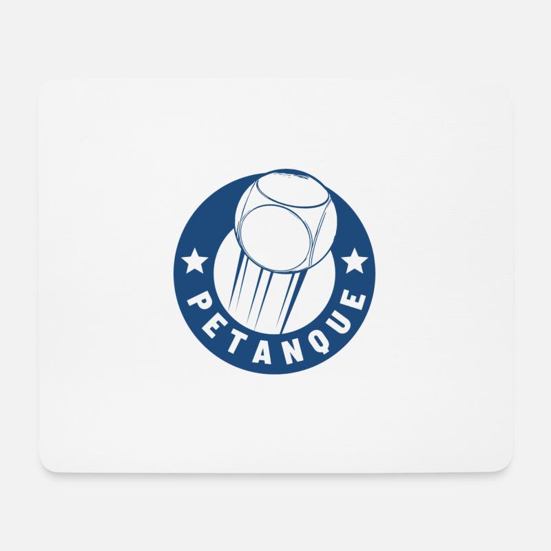 Boule Petanque Logo - Mousepad (Querformat) - Weiß