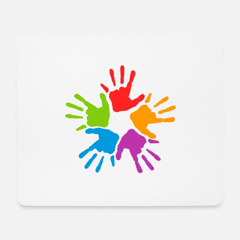 Regenbogen Händs - Mousepad (Querformat) - Weiß