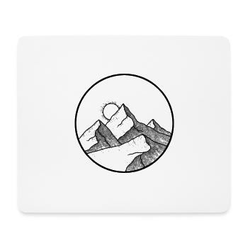 Bergmuster - Berg-Logo - Bergsymbol - Mousepad (Querformat) - Weiß - Vorne