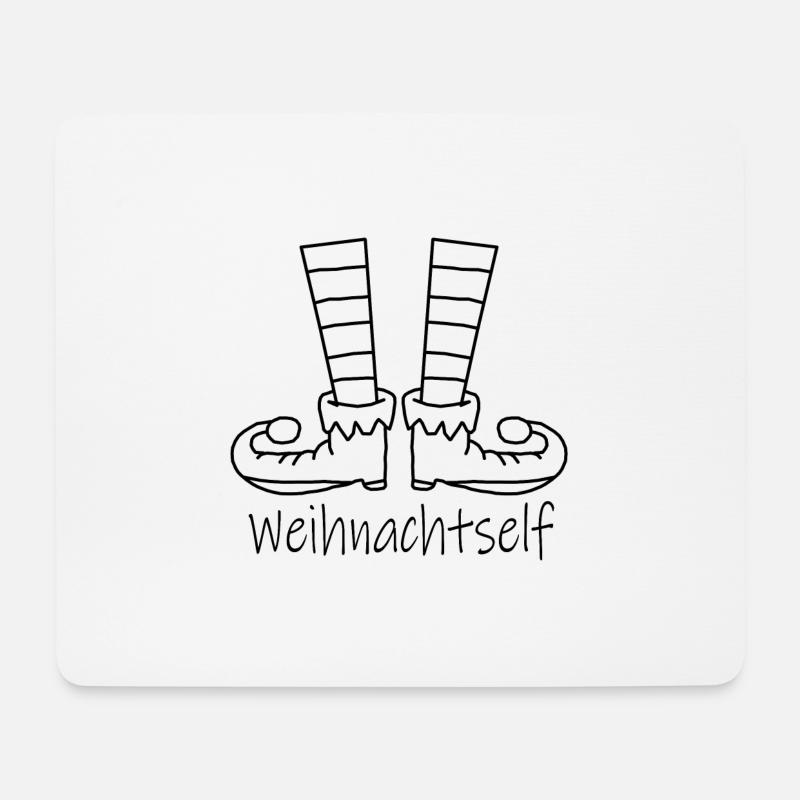 Weihnachtself - Mousepad (Querformat) - Weiß