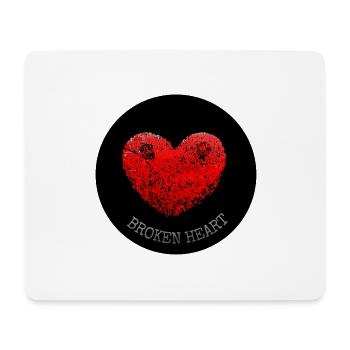 Broken Heart / Gebrochenes Herz - Mousepad (Querformat) - Weiß - Vorne