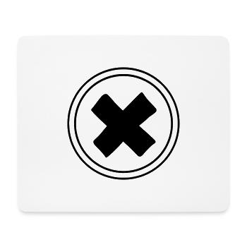 Cross Emoji Sketch Dessin Noir - Tapis de souris (format paysage) - blanc - Devant