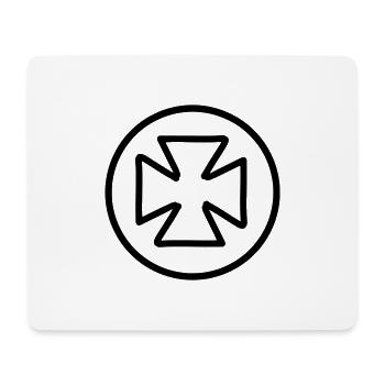 Cross Emoji Sketch Dessin Noir - Tapis de souris (format paysage) - blanc - Devant
