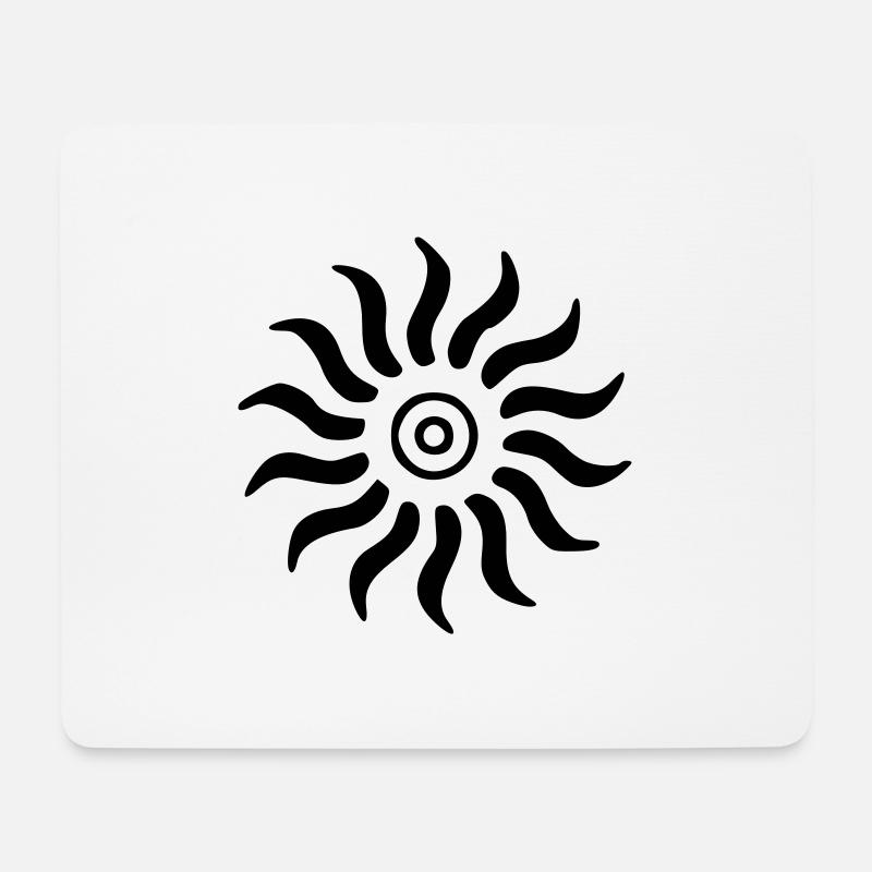 Sonne Zeichnung Natur Skizze schwarz - Mousepad (Querformat) - Weiß