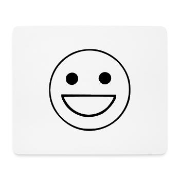 Emoji sketch smile black - Mouse Pad (horizontal) - white - Front