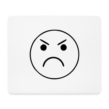 Emoji sketch evil black - Tapis de souris (format paysage) - blanc - Devant