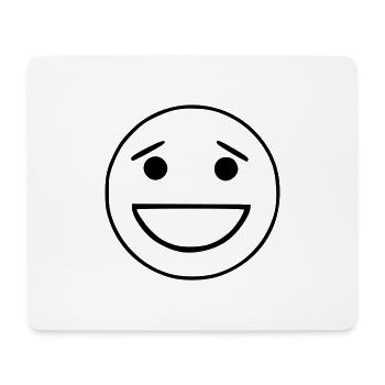 Emoji sketch rire noir - Tapis de souris (format paysage) - blanc - Devant