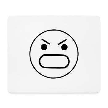 Emoji sketch aggressive black - Mouse Pad (horizontal) - white - Front