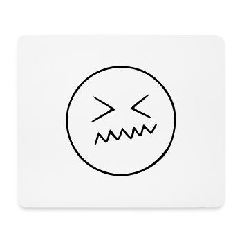 Emoji sketch annoys black - Mouse Pad (horizontal) - white - Front