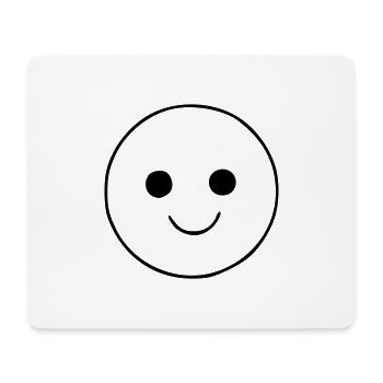 Emoji sketch noir joyeux - Tapis de souris (format paysage) - blanc - Devant