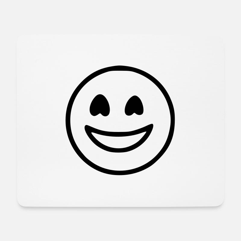 Emoji sketch happy black - Tapis de souris (format paysage) - blanc