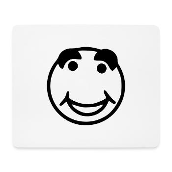 Emoji sketch happy black - Tapis de souris (format paysage) - blanc - Devant