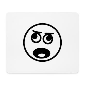 Emoji sketch cri noir - Tapis de souris (format paysage) - blanc - Devant