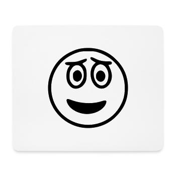 Emoji sketch noir joyeux - Tapis de souris (format paysage) - blanc - Devant