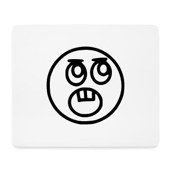 Le croquis emoji surprend le noir - Tapis de souris (format paysage) - blanc - Devant