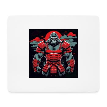 Primal Ronin – The Samurai Gorilla - Mouse Pad (horizontal) - white - Front