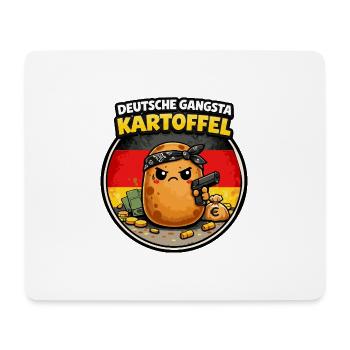 Kartoffel Gangsta Deutsch - Mousepad (Querformat) - Weiß - Vorne