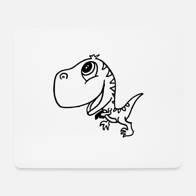 Dinosaurier - Mousepad (Querformat) - Weiß