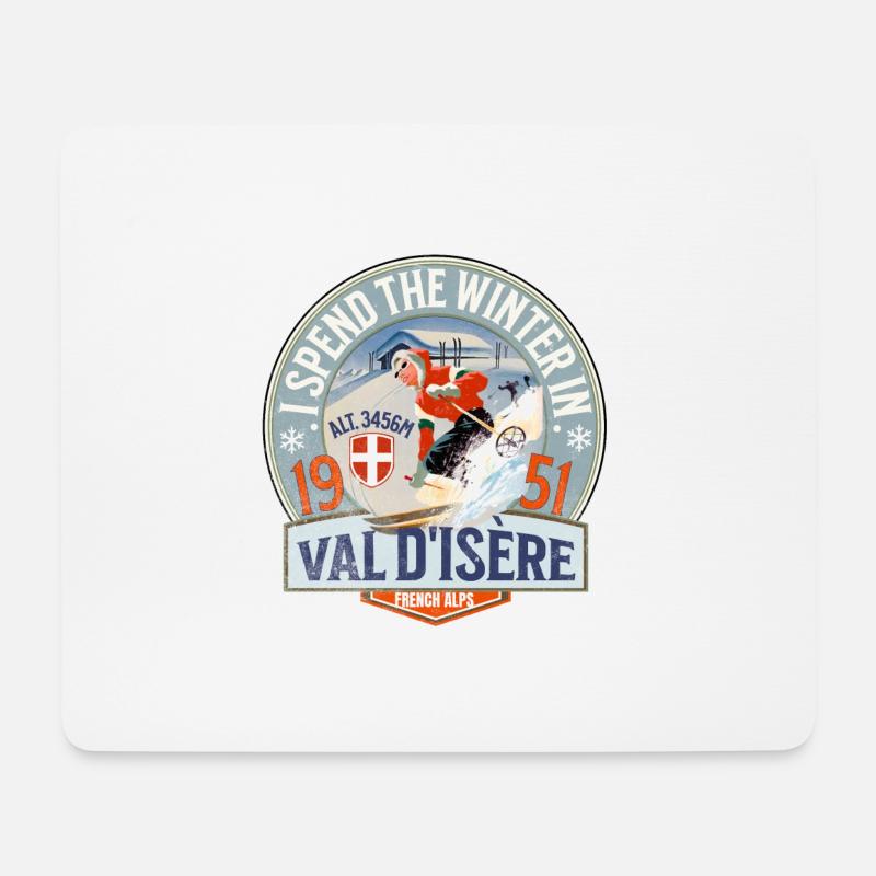 I spend the winter in Val d Isère - Tapis de souris (format paysage) - blanc