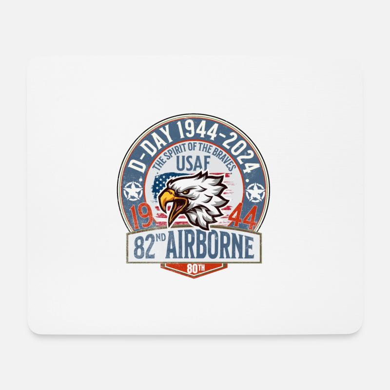 D Day 82 em airborne - Mouse Pad (horizontal) - white