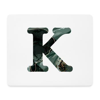 Green Marbled Letter K - Mouse Pad (horizontal) - white - Front