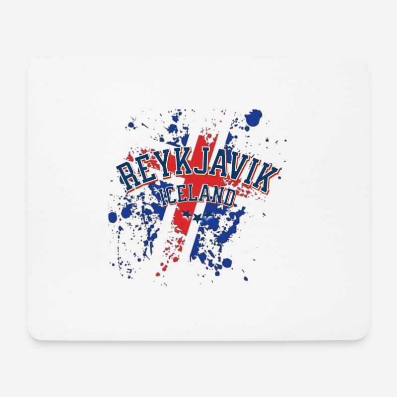 Reykjavik, Island - Mousepad (Querformat) - Weiß