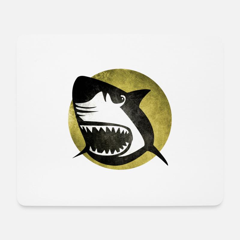 Requin Vintage - Tapis de souris (format paysage) - blanc