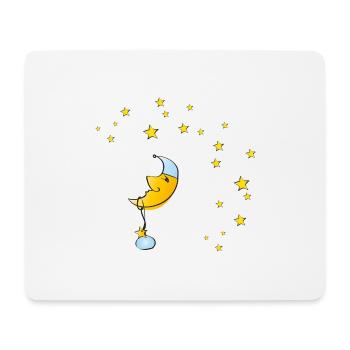 Good night - moon light blue with stars - Mouse Pad (horizontal) - white - Front