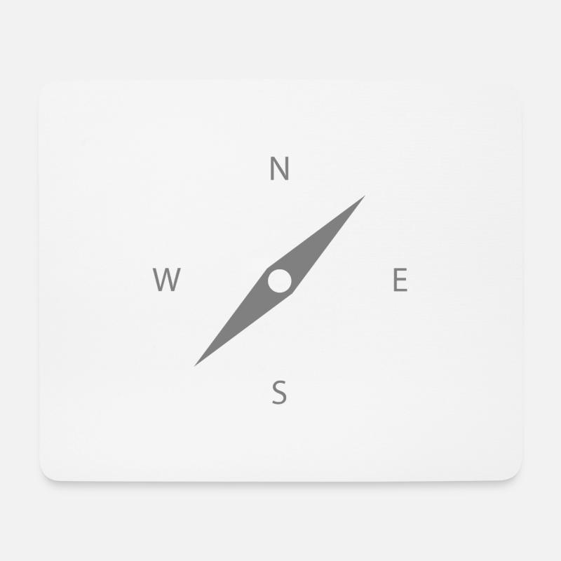 Nordstern Kompass Illustration - Mousepad (Querformat) - Weiß