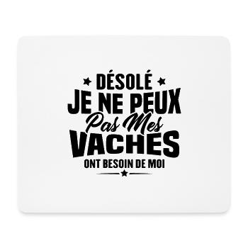 Désolé je ne peux pas mes vaches ont besoin de moi - Tapis de souris (format paysage) - blanc - Devant
